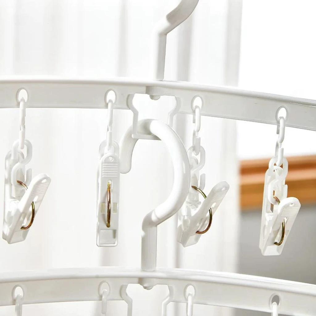 1pc-Laundry Clothes Hanger, Clothes Hanger,hat Clothes Hanger with Clip, Rotatable Portable Clothes Hanger