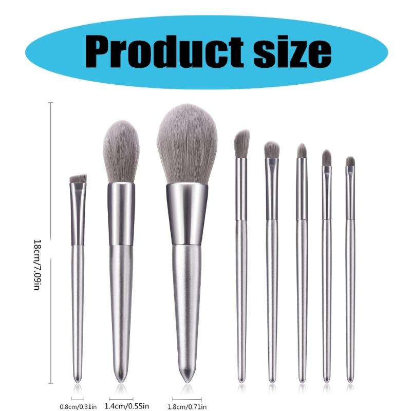 Eye Catching Synthetic Fiber 8pcs Makeup Brushes Set Delicate Cosmetic Brushes Face Makeup For Professional Look