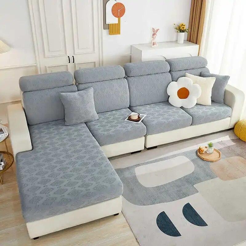 High Stretch Sofa Seat Cover 3D Jacquard Couch Individual Cushion Slipcover Non-slip Bench Covers