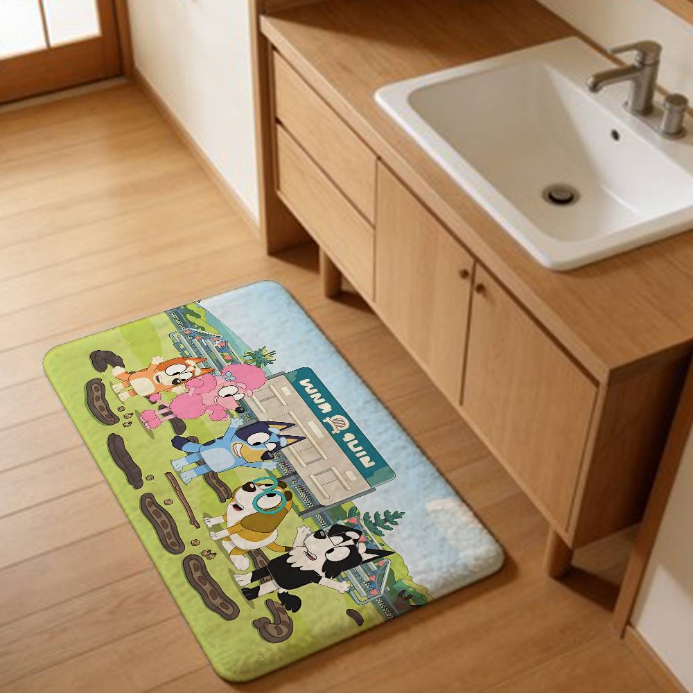 Cartoon B-Blueys Door Mat Washable Non-Slip Living Room Sofa Chairs Area Mat Kitchen Doormat Area Rug