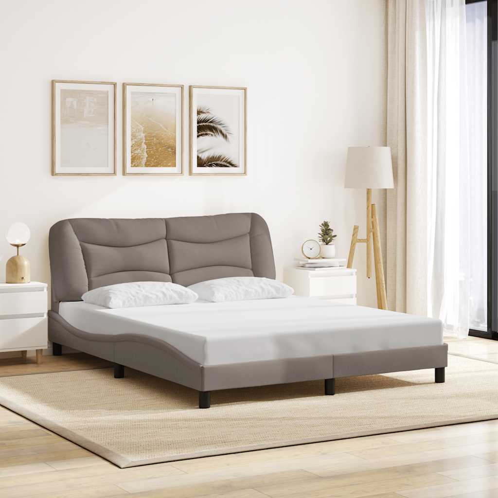 Vidaxl Rama Łóżka Bez Materaca, Taupe, 160X200 Cm, Obita Tkaniną