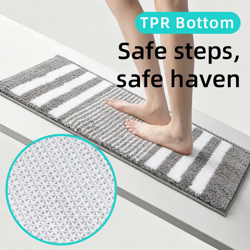 Explosive Striped Two-Piece Set, Bathroom Absorbent Floor Mat, Bathroom Door Non-Slip Foot Pad, Toilet Rug