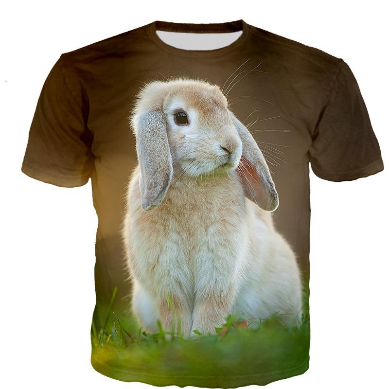 Funny Hamster Rabbit Animal 3D Print T-Shirts Summer Men Women Casual Oversized Short Sleeve T Shirt Male Tees Tops Man Clothing