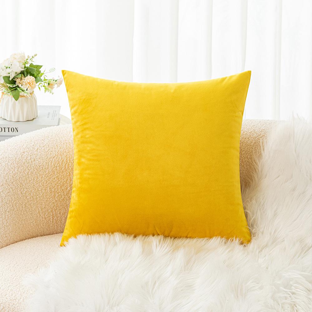 Velvet Pillow Sofa Cushion Solid Color Bedside Backrest Home Fabric Living Room Plush Pillow Ins Style