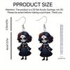 Halloween Themed Black Skull Rose Girl Four Pattern Women Earrings Acrylic