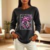 Women's -Lined Long Sleeve Round Neck Halloween Printed Casual Top for Winter