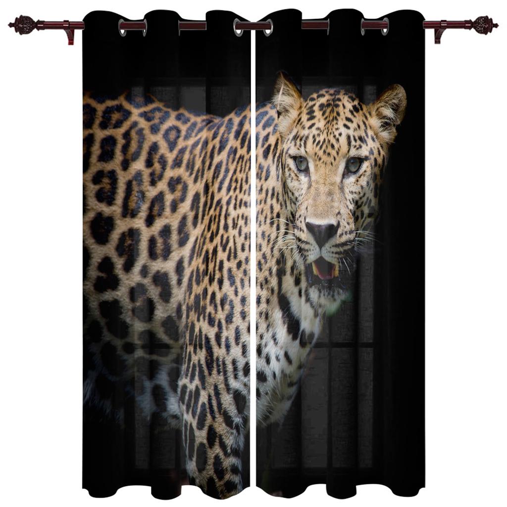Leopard Afrika Djur Fönstergardiner Heminredning Vardagsrumsgardiner Kök Draperier Panelgardiner för Sovrum
