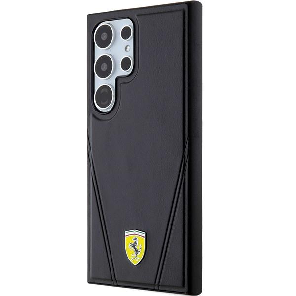 Ferrari Fehms24Lp3Bak S24 Ultra S928 Czarny/Black Hardcase Hot Stamp V Lines Magsafe