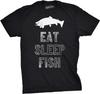 Eat Sleep Fish Graphic Tee Men Funny Novelty Fishing Lover Short Sleeve TShirt