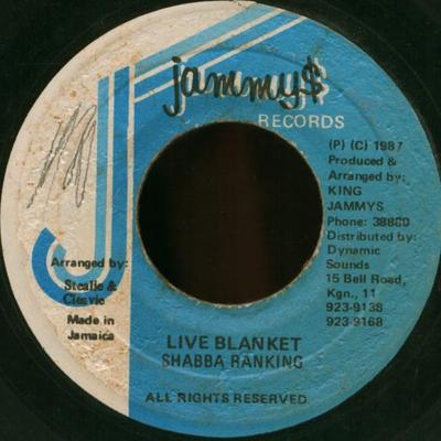 7-Zoll Schallplatte SHABBA RANKS - Live Blanket KEINE Jammy's Records 1987 Jamaika Reggae, Ska & Dub Gebraucht