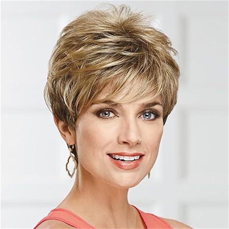 Synthetic Short Blonde Old Lady Wig Fancy Granny Cosplay Set Hair Christmas Halloween Women Wigs
