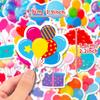 50 Holiday Decorative Balloon Stickers Birthday Colorful Balloon Graffiti Stickers
