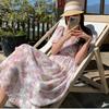 Women's Korean Style Loose Floral Dress Slim Plus Size Summer Dress