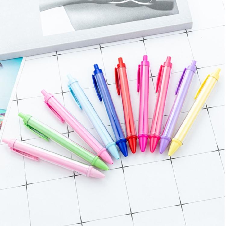 10Pcs Retractable Ballpoint Pen Plastic Ballpoint Pen Press to Open Close Ergonomic Grip Writing Pen for Students