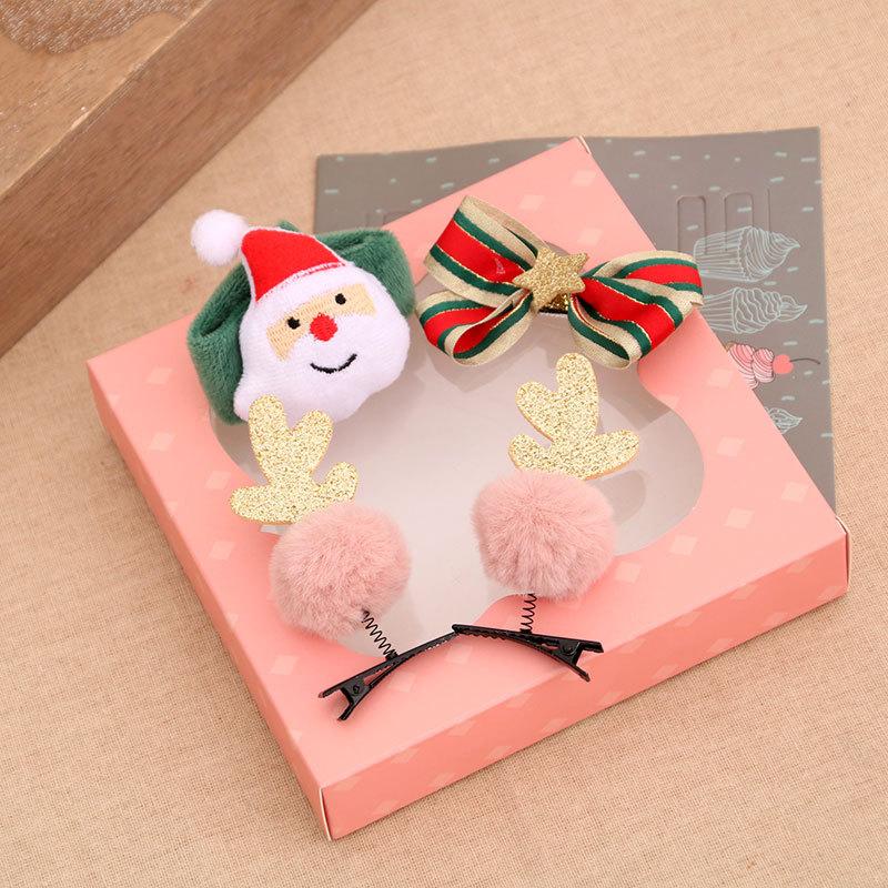 Sada vánočních ozdob Sponka do vlasů Dárek Náramek Plácací náramek 4dílná Dětská dárková sada