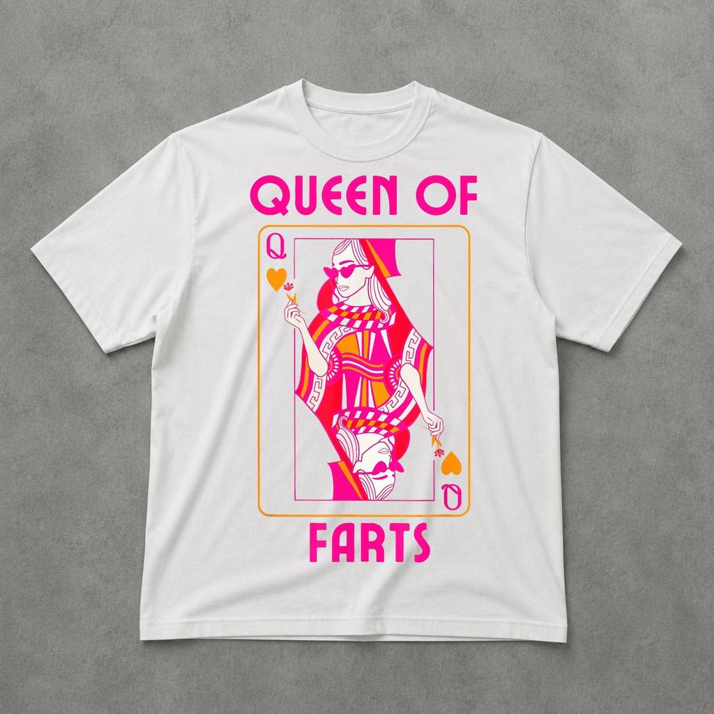 Queen Of Farts Tee, Funny Playing Card Shirt, Crude Humor Graphic T Shirt, Gag Gift Tee, Funny Gift For Her