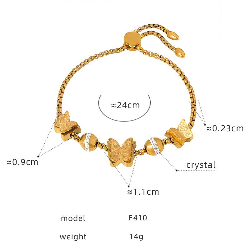 Adjustable Summer Beaded 18K Gold Plated Titanium Stainless Steel Waterproof Tarnish Free Jewelry Bracelets for Women Para Mujer