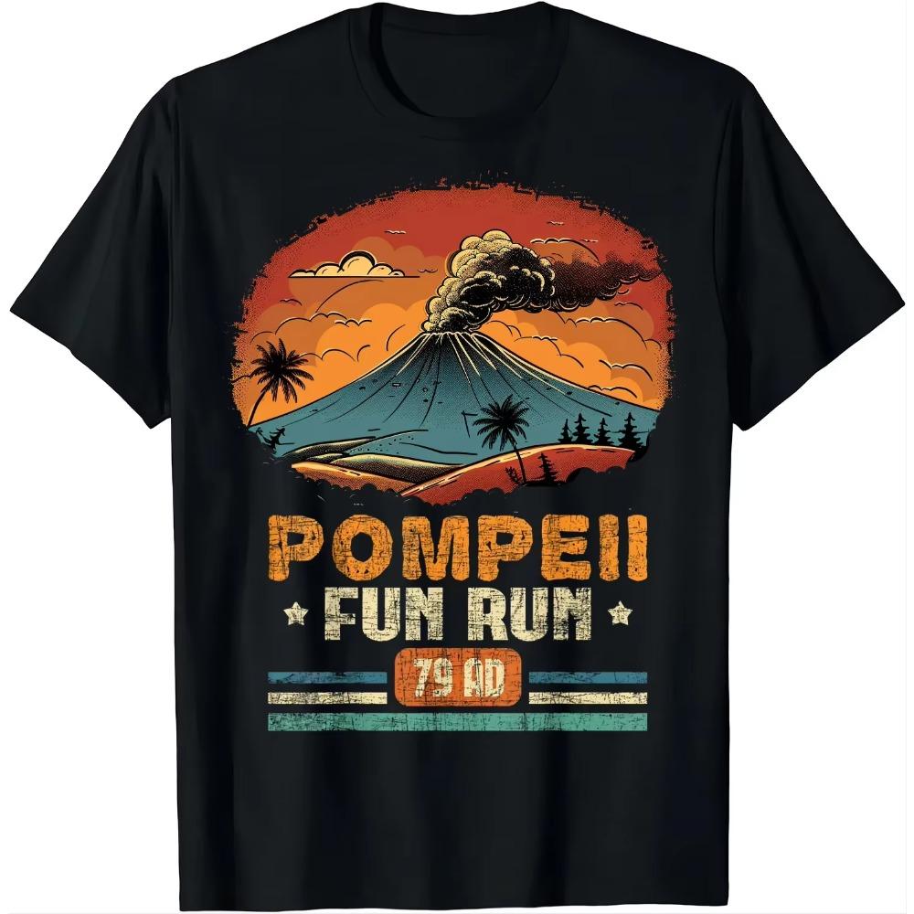 Pompeje Zábavný běh - Geografie Vulkánolog Vulkánologie Tričko Streetwear Vintage Tričko Camisetas