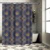 Luxury Floral Blue Bathroom Shower Curtain Waterproof Washable Decorative Home Decor Customizable Size Available Black Gold Fabr