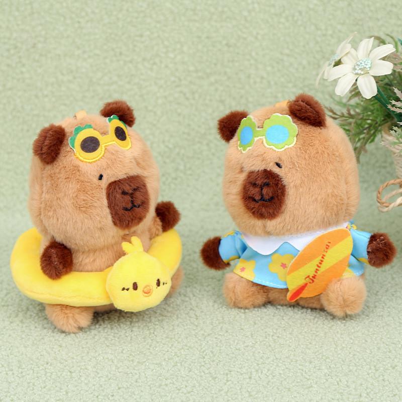 Plush Keychain Capibala Cute Cartoon Animal Girls Schoolbag Decorative Pendant