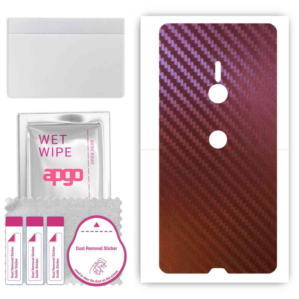 apgo skin sticker film foil vinyl for the BACK compatible with Sony Xperia XZ3, scratch-resistant, easy to install - Carbon Chameleon CAKA5