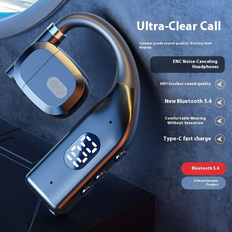 Digital Display Large Battery Wireless Bluetooth Headset Hanging Ear Game Sports Headset Suitable for Apple Android Huawei