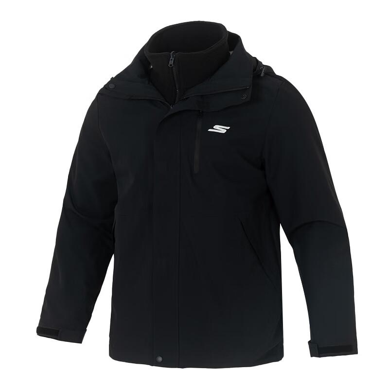 Skechers Fashion Sports Series Hooded Three-In-One Fleece Lined Windbreaker Jacket Unisex Jackets P425U074-03K8 XS
