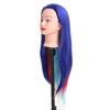 Training Head Long Color Hair Hairdressing Styling Practice Head Mannequin Doll Wig Hat Display