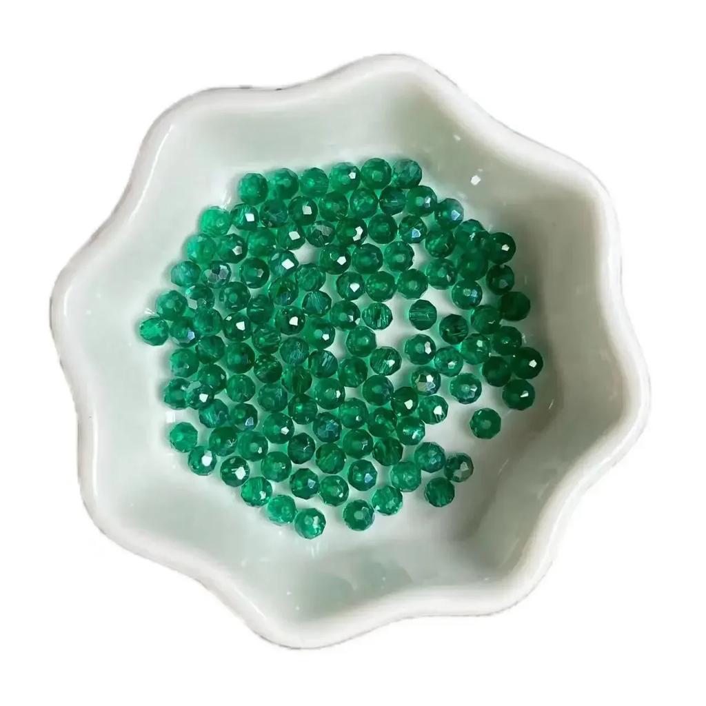 100pcs Czech Rondelle Crystal Beads AB Color Faceted Glass Beads Loose Spacer Beads for Jewelry Making DIY Necklace Accessories