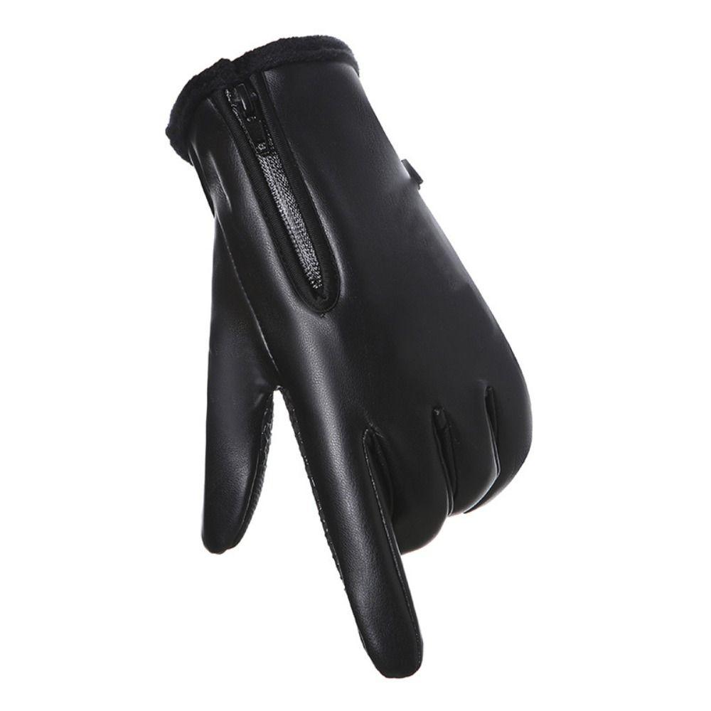 PU Leather Men's Winter Gloves Waterproof Touchscreen Gloves Warm Gloves Cycling Gloves  Motorcycle