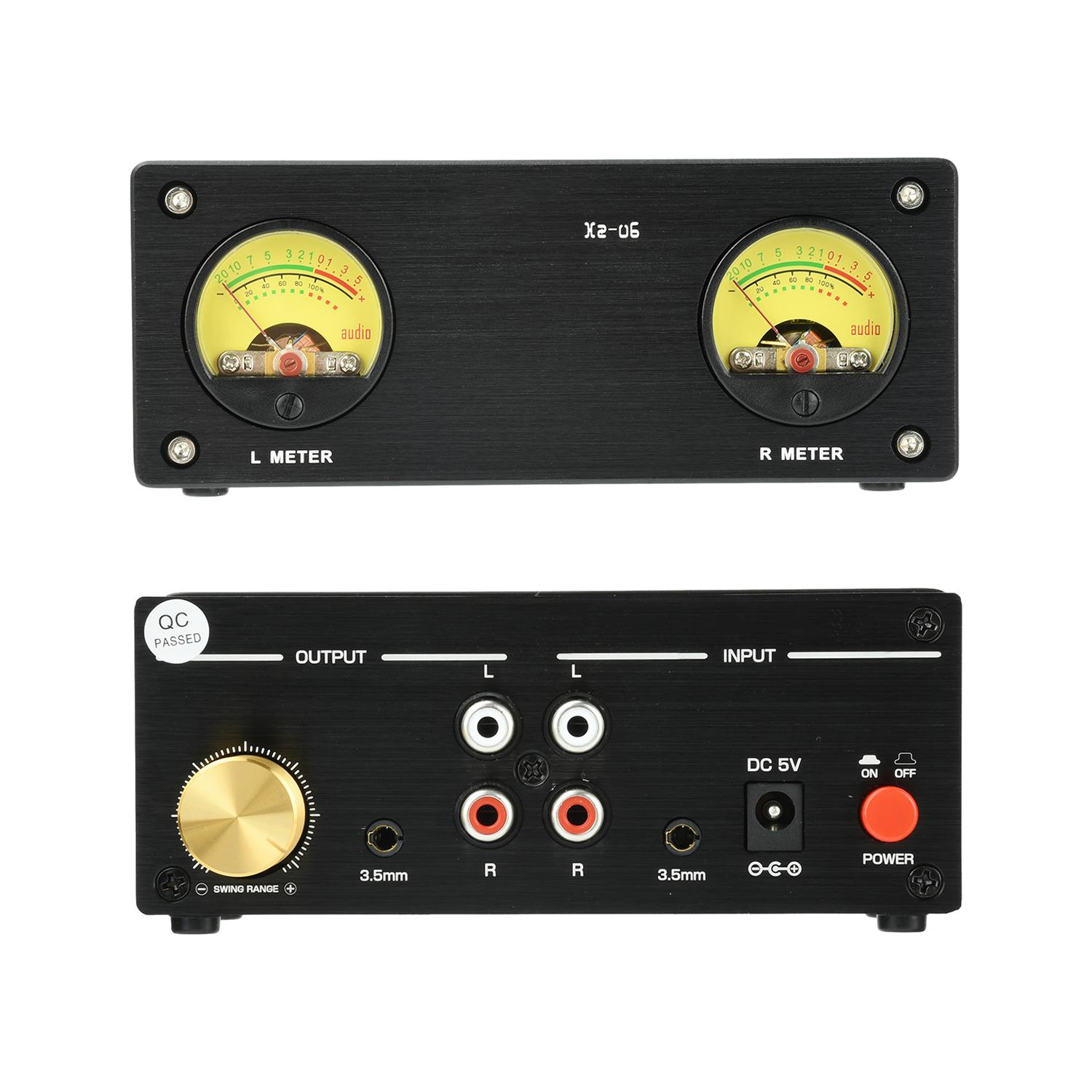 

DC 5V Xz-U6 Signal Level Meter VU Signal Level Meter Audio VU Meter 3.5mm/RCA Connectors чорний