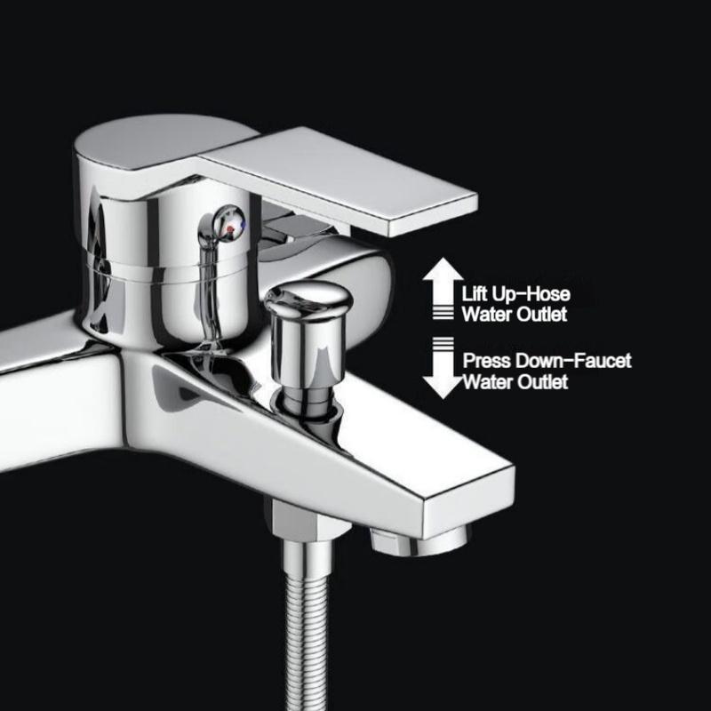 Badezimmer Duscharmatur ABS-Kunststoffgriff Wandmontiert Doppelauslauf Kaltmischerventil Düse Wasserhahn für Badezimmer Badewannenarmatur