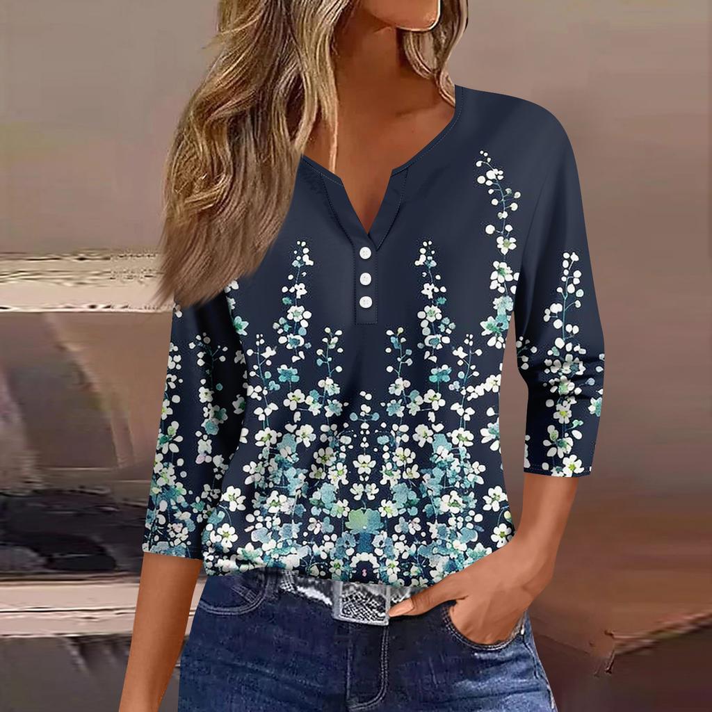 Women's 3/4 Sleeve Shirts Graphic Tees Shirts Casual Basic Tops Pullovers