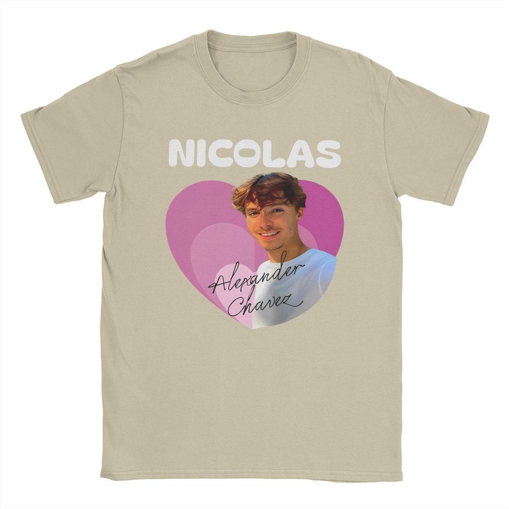 Men's Nicholas Alexander Chavez Pink Love T Shirts Graphic Actor Clothes Vintage Short Sleeve Round Neck Tees Printed T-Shirts