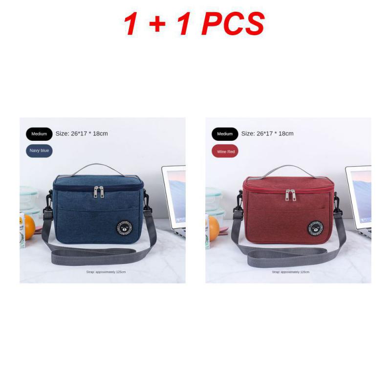 S/M/L New Portable Lunch Bag Food Thermal Box Waterproof Office Cooler Lunchbox With Shoulder Strap Insulated Case