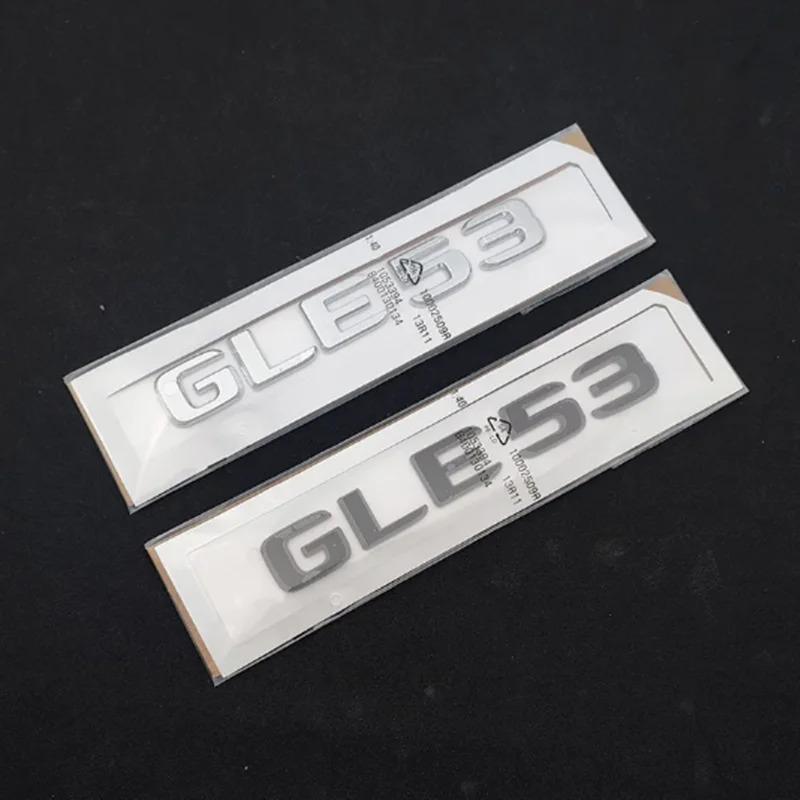 3D ABS Black Silver GLE53 Logo Letters Car Trunk Badge Fender TURBO 4MATIC Emblem Sticker For GLE53 AMG W166 W167 Accessories