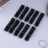 10Pcs/Pack Quick Slip Keeper Buckle End Clip Slider Black For Camping Hiking Backpack Adjusting Strap Webbing 20-51Mm