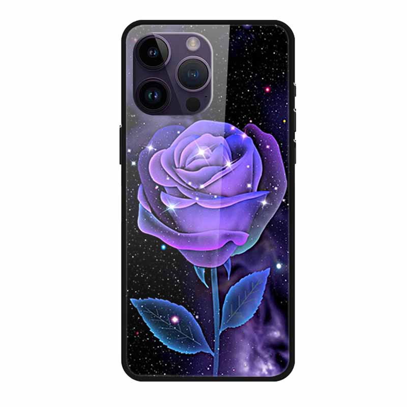 Glass Back Cover For iphone 16 Pro Max Phone Case 16Pro Max Hard Tempered Glass Case For iphone 15 Pro Max Case Soft TPU Bumper