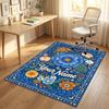 Floral Artwork Theme Soft Crystal Velvet Rug Custom Name & Text Print Non Slip Floor Rug for Bedroom Living Room