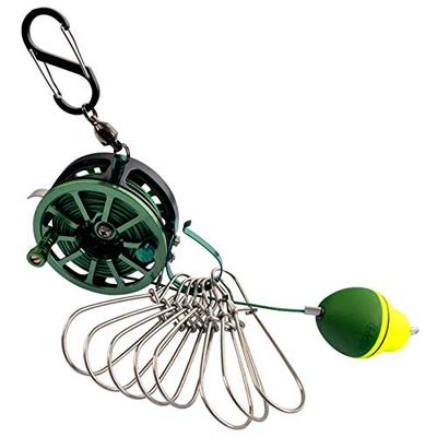 Dovhmoh Angelschnur, Gar Edelstahl, Angel-Schloss mit Rolle, Lebendfisch-Halter, Einziehbares Seil und Schwimmer-Karabiner