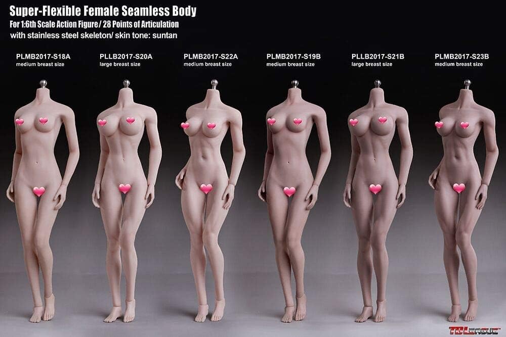 OBEST TBLeague Escala Figura Femenina Sin Costuras Mediana Piel Blanca 1/6, PLMB2017-S18A, Figura Ultra-Flexible, Busto,