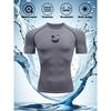 Men's Compression Shirt Quick Dry White Gym T-Shirt Black Grinning Monster Print Workout Sportswear