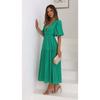 2025 Summer Deep V-neck Puff Short Sleeve Fashion Women Dress New Elegant Solid Color Loose Party Medium and Long Dress Women Slim Fit Women Clothing