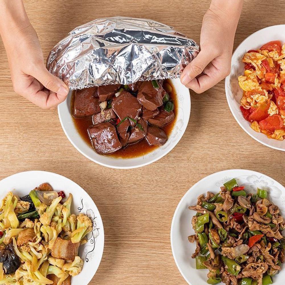 Aluminum Foil Food Cover Elastic Aluminum Foil Food Fresh-Keeping Protector Dish Table Organize T1E7