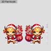 2D Plat 1 Pereche Festival de Crăciun Desen Animat Văcuță Model Cadou Cercei Claus pentru Bijuterii de Crăciun pentru Femei