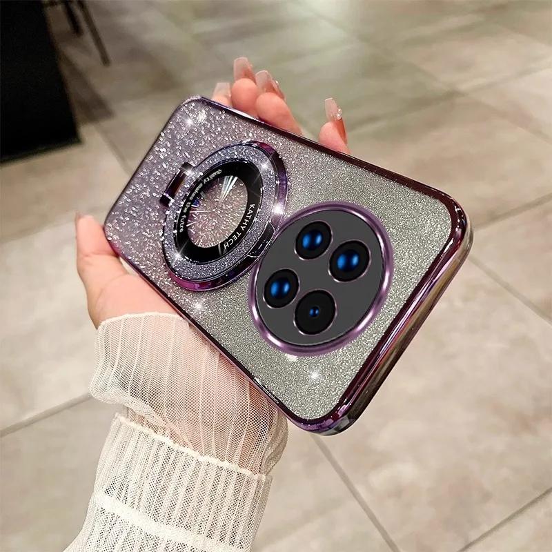 

Роскошный блестящий чехол с подставкой для Redmi note 14 14Pro 14C 13C 12C 11 Чехол для POCO X7 X6 F7 Ultra M6 Pro Чехол-подставка POCO M6 4G фиолетовый