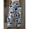 Casual Pants with a LOVE Print