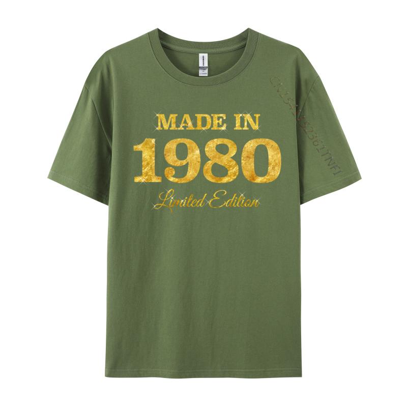 Vintage Made In 1980 Limited Edition 44th Birthday Printed On Normal Tops & Tees NEW YEAR DAY Camisa Cotton Youth T-Shirt