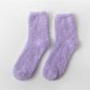 Women's Candy Color Coral Velvet Mid-Calf Socks - Thick, Warm, and Cozy for Autumn and Winter