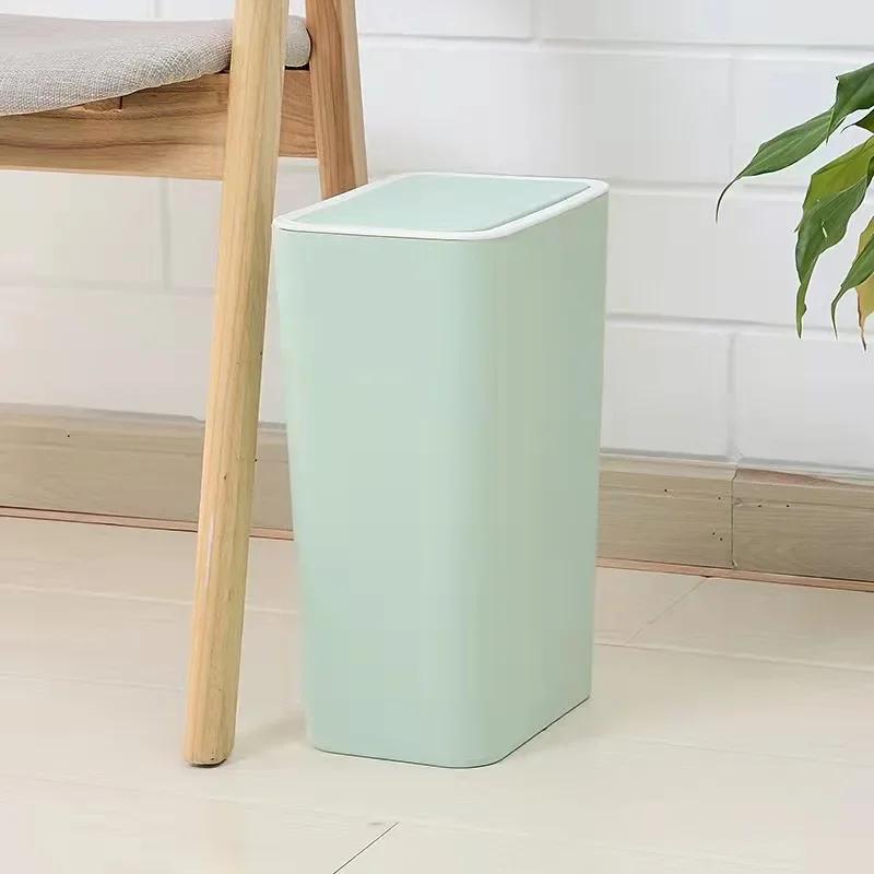 Nouvelle poubelle rectangulaire créative Cuisine Salle de bain Toilettes Poubelle Salon Pièce Avec couvercle Poubelles Poubelle à poussoir nordique